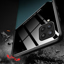 All-inclusive Leather + Organic Glass Protective Case with Metal Iron Sheet For iPhone 13(Black)