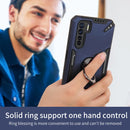 For OPPO A91 / Reno3 PC + TPU Protective Case with 360 Degrees Rotatable Ring Holder(Dark Green)