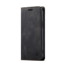 AutSpace A01 Retro Skin-feel Crazy Horse Texture Horizontal Flip Leather Case with Holder & Card Slots & Wallet & RFID For iPhone 13(Black)