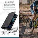 AutSpace A01 Retro Skin-feel Crazy Horse Texture Horizontal Flip Leather Case with Holder & Card Slots & Wallet & RFID For iPhone 13(Black)