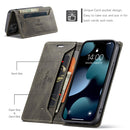 AutSpace A01 Retro Skin-feel Crazy Horse Texture Horizontal Flip Leather Case with Holder & Card Slots & Wallet & RFID For iPhone 13(Coffee)