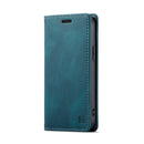 AutSpace A01 Retro Skin-feel Crazy Horse Texture Horizontal Flip Leather Case with Holder & Card Slots & Wallet & RFID For iPhone 13(Blue)