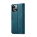 AutSpace A01 Retro Skin-feel Crazy Horse Texture Horizontal Flip Leather Case with Holder & Card Slots & Wallet & RFID For iPhone 13(Blue)