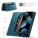 AutSpace A01 Retro Skin-feel Crazy Horse Texture Horizontal Flip Leather Case with Holder & Card Slots & Wallet & RFID For iPhone 13(Blue)