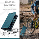 AutSpace A01 Retro Skin-feel Crazy Horse Texture Horizontal Flip Leather Case with Holder & Card Slots & Wallet & RFID For iPhone 13(Blue)