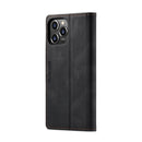 AutSpace A01 Retro Skin-feel Crazy Horse Texture Horizontal Flip Leather Case with Holder & Card Slots & Wallet & RFID For iPhone 13 Pro Max(Black)