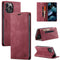 AutSpace A01 Retro Skin-feel Crazy Horse Texture Horizontal Flip Leather Case with Holder & Card Slots & Wallet & RFID For iPhone 13 Pro Max(Wine Red)