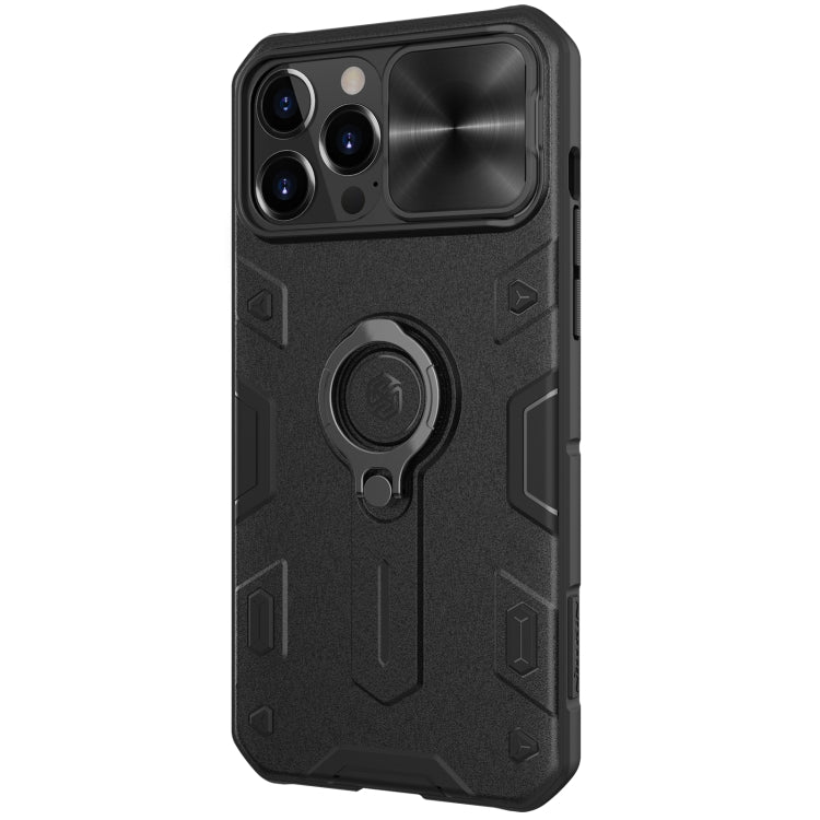 NILLKIN Shockproof CamShield Armor Protective Case with Invisible Ring Holder For iPhone 13 Pro Max(Black)