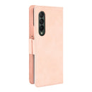 For Samsung Galaxy Z Fold3 5G Skin Feel Calf Pattern Horizontal Flip Leather Case with Holder & Card Slots & Photo Frame(Pink)