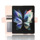 For Samsung Galaxy Z Fold3 5G Skin Feel Calf Pattern Horizontal Flip Leather Case with Holder & Card Slots & Photo Frame(Pink)