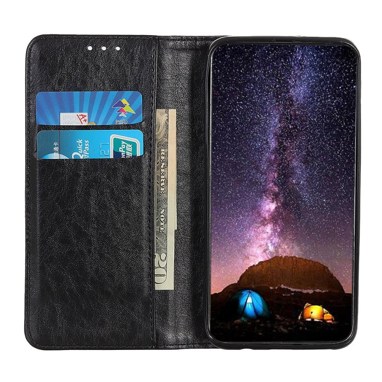 For Motorola Edge 20 Pro Magnetic Crazy Horse Texture Horizontal Flip Leather Case with Holder & Card Slots & Wallet(Black)