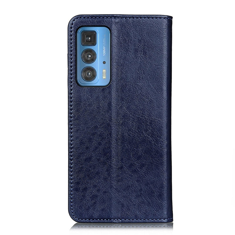 For Motorola Edge 20 Pro Magnetic Crazy Horse Texture Horizontal Flip Leather Case with Holder & Card Slots & Wallet(Blue)