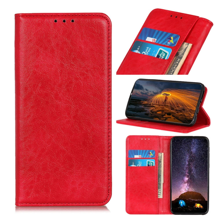 For Motorola Edge 20 Pro Magnetic Crazy Horse Texture Horizontal Flip Leather Case with Holder & Card Slots & Wallet(Red)