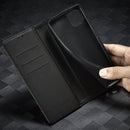 LC.IMEEKE Carbon Fiber PU + TPU Horizontal Flip Leather Case with Holder & Card Slot & Wallet For Samsung Galaxy A22 5G(Vertical Black)