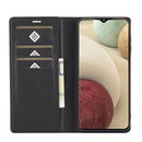 LC.IMEEKE Carbon Fiber PU + TPU Horizontal Flip Leather Case with Holder & Card Slot & Wallet For Samsung Galaxy A22 5G(Vertical Black)
