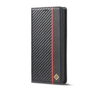 LC.IMEEKE Carbon Fiber PU + TPU Horizontal Flip Leather Case with Holder & Card Slot & Wallet For Samsung Galaxy S21 Ultra 5G(Vertical Black)