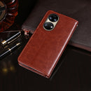 idewei Crazy Horse Texture Horizontal Flip Leather Case with Holder & Card Slots & Wallet For Huawei P50 Pro(Yellow)