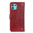 For Motorola Edge 20 Lite Copper Buckle Nappa Texture Horizontal Flip Leather Case with Holder & Card Slots & Wallet(Wine Red)