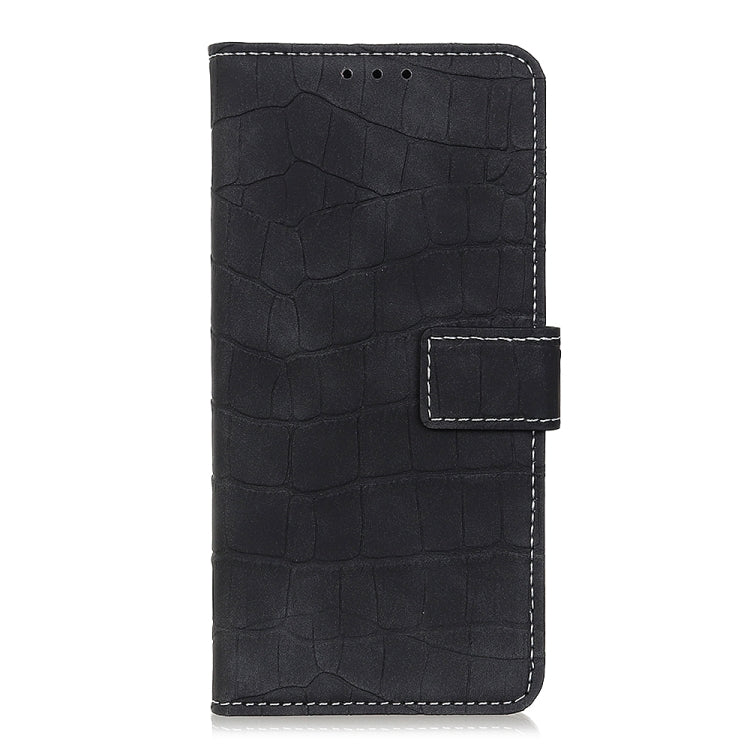 For Motorola Edge 20 Pro Magnetic Crocodile Texture Horizontal Flip Leather Case with Holder & Card Slots & Wallet(Black)