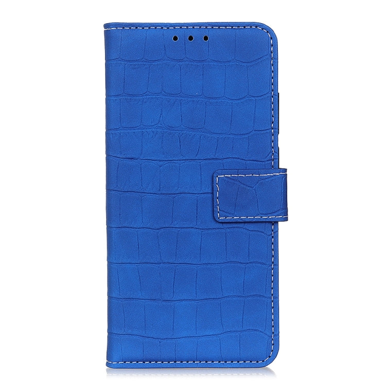 For Motorola Edge 20 Pro Magnetic Crocodile Texture Horizontal Flip Leather Case with Holder & Card Slots & Wallet(Blue)