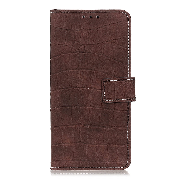 For Motorola Edge 20 Pro Magnetic Crocodile Texture Horizontal Flip Leather Case with Holder & Card Slots & Wallet(Brown)