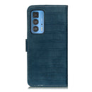 For Motorola Edge 20 Pro Magnetic Crocodile Texture Horizontal Flip Leather Case with Holder & Card Slots & Wallet(Green)