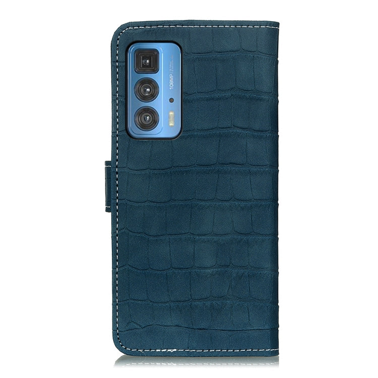 For Motorola Edge 20 Pro Magnetic Crocodile Texture Horizontal Flip Leather Case with Holder & Card Slots & Wallet(Green)