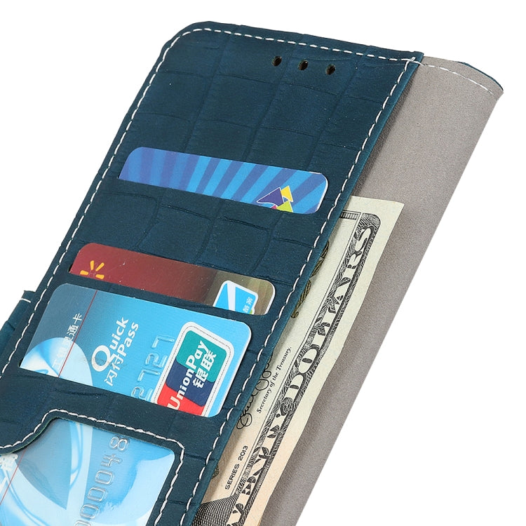 For Motorola Edge 20 Pro Magnetic Crocodile Texture Horizontal Flip Leather Case with Holder & Card Slots & Wallet(Green)