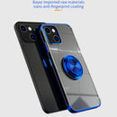Electroplating Silicone Shockproof Case with Ring Holder For iPhone 13 Pro Max(Rose Gold)