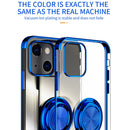 Electroplating Silicone Shockproof Case with Ring Holder For iPhone 13 Pro Max(Rose Gold)