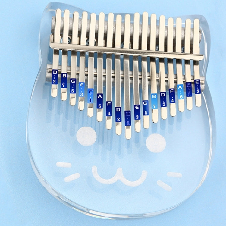 17 Tone Crystal Transparent Thumb Piano Acrylic Kalimba Musical Instruments(Cute Cat)