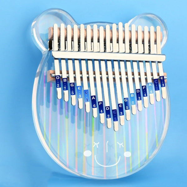 17 Tone Crystal Transparent Thumb Piano Acrylic Kalimba Musical Instruments(Rainbow Bear)