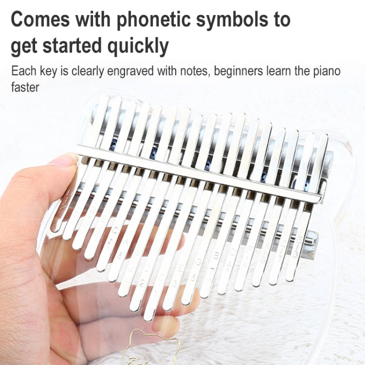 17 Tone Crystal Transparent Thumb Piano Acrylic Kalimba Musical Instruments(Rainbow Bear)