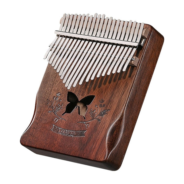 21 Tone Acacia Wood Thumb Piano Kalimba Musical Instruments(Brown-Butterfly)