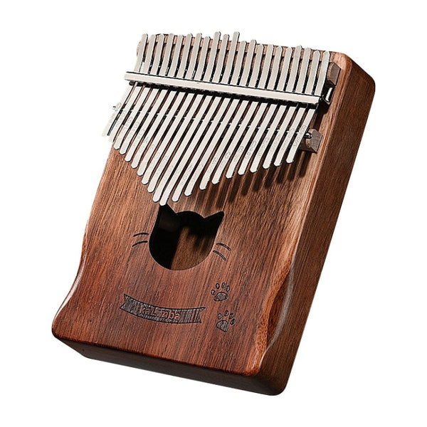 21 Tone Acacia Wood Thumb Piano Kalimba Musical Instruments(Brown-Cat)