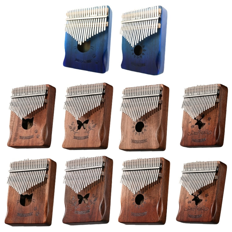 21 Tone Acacia Wood Thumb Piano Kalimba Musical Instruments(Brown-Cat)