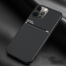Classic Tilt Strip Grain Magnetic Shockproof PC + TPU Case For iPhone 13 Pro Max(Black)