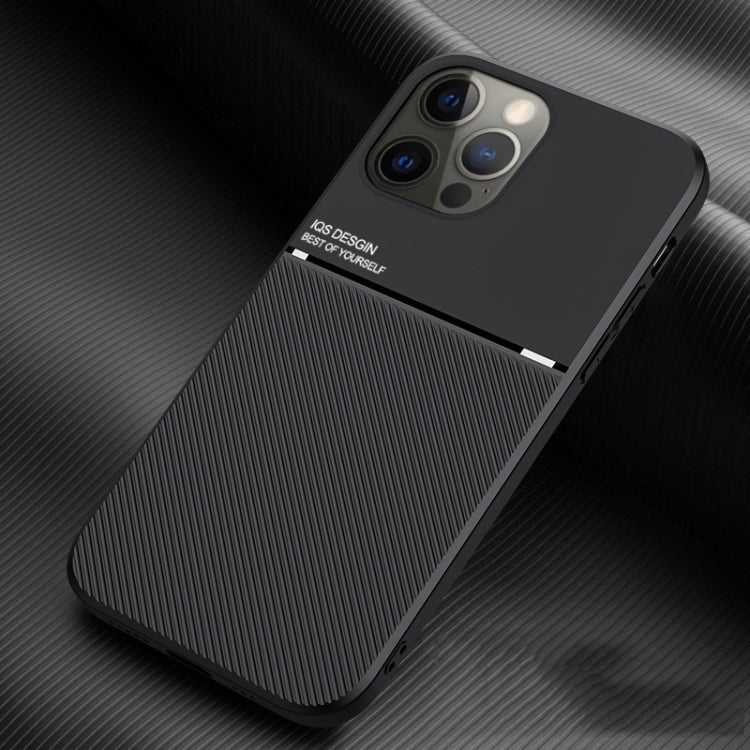 Classic Tilt Strip Grain Magnetic Shockproof PC + TPU Case For iPhone 13 Pro Max(Black)