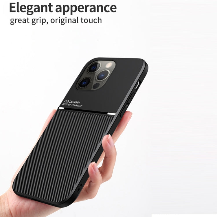 Classic Tilt Strip Grain Magnetic Shockproof PC + TPU Case For iPhone 13 Pro Max(Black)