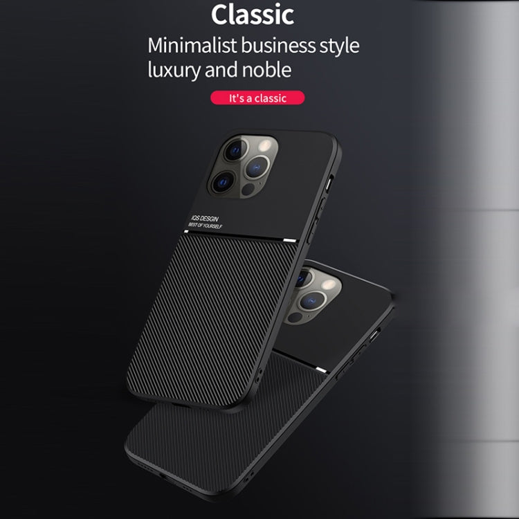 Classic Tilt Strip Grain Magnetic Shockproof PC + TPU Case For iPhone 13 Pro Max(Black)