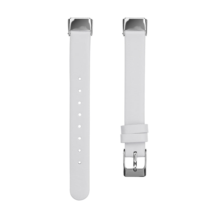 For Fitbit Luxe Leather Watch Band, Size:S(White)
