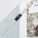 For Fitbit Luxe Leather Watch Band, Size:S(White)