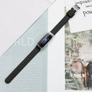 For Fitbit Luxe Leather Watch Band, Size:S(Black)