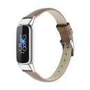 For Fitbit Luxe Leather Watch Band, Size:S(Grey)