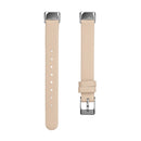 For Fitbit Luxe Leather Watch Band, Size:S(Apricot)