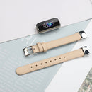 For Fitbit Luxe Leather Watch Band, Size:S(Apricot)