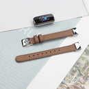 For Fitbit Luxe Leather Watch Band, Size:S(Brown)