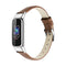 For Fitbit Luxe Leather Watch Band, Size:S(Brown)