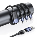 USAMS US-SJ511 U71 PD 100W USB-A to USB-C / Type-C to 8 Pin + USB-C / Type-C + Micro USB Two-to-three Aluminum Alloy Fast Charging Data Cable, Length(Black)