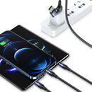 USAMS US-SJ511 U71 PD 100W USB-A to USB-C / Type-C to 8 Pin + USB-C / Type-C + Micro USB Two-to-three Aluminum Alloy Fast Charging Data Cable, Length(Black)